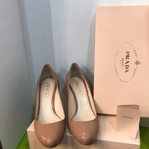 Prada Cammeo Vernice Pumps Nude Sz. 39.5 - Picture 7 of 10